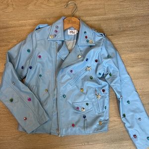 Lola + The Boys Gem Stone Faux Leather Jacket